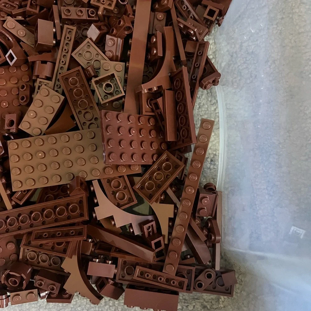 LEGO Small And Medium Building Bricks And Assorted Pieces -Brown 14oz